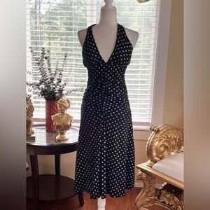Elegant Black Polka Dot Dress